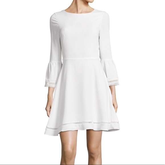 Shoshanna Dresses & Skirts - Shoshanna White Trumpet Sleeve Mini Dress